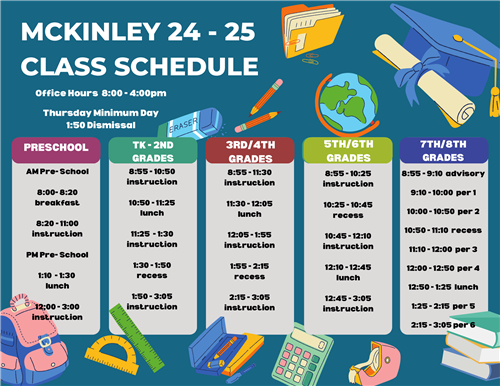 McKinley 24-25 Class Schedule