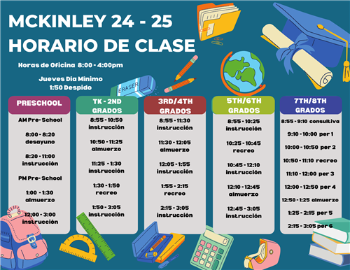 McKinley 24-25 Horario de Clase