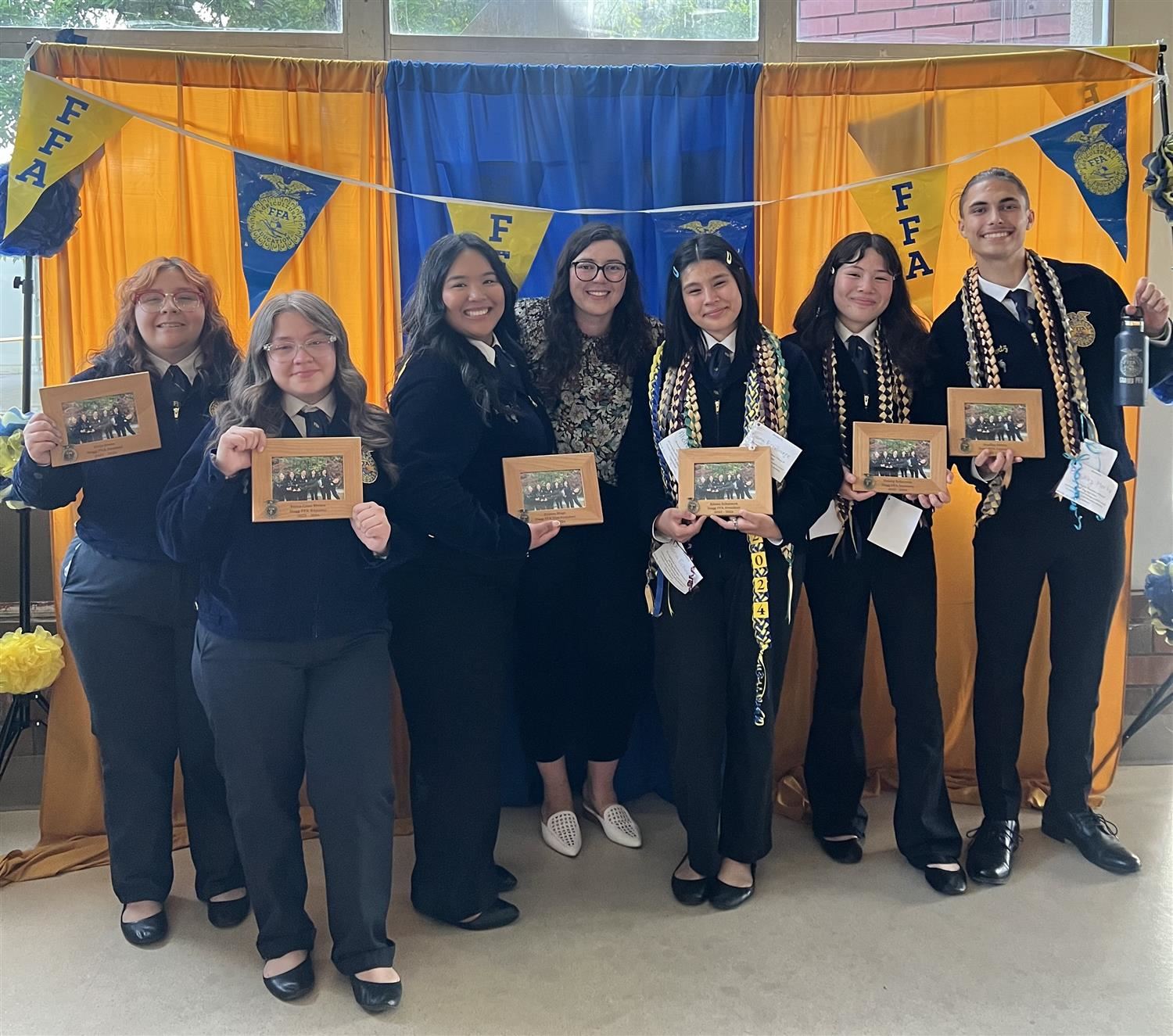 Mrs. Dondero with FFA Officer Team